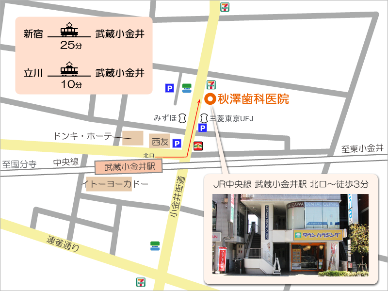 武蔵小金井駅北口から徒歩3分
